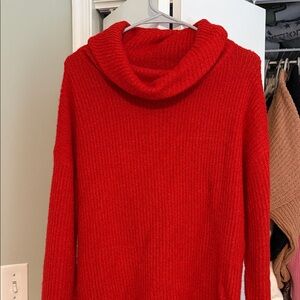 Forever 21 Vibrant Red Cowl Neck Sweater